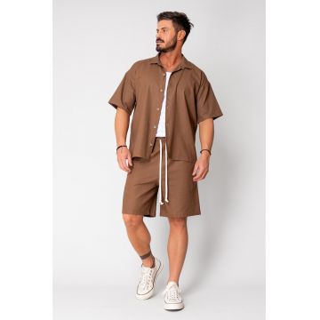 Set Island Mood camasa si pantalon scurt Brown 16260