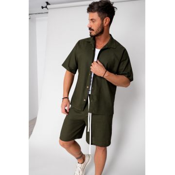 Set Island Mood camasa si pantalon scurt Kaki 16255