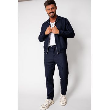 Set Toscano Jacheta cu fermoar si pantalon lung Navy 16477