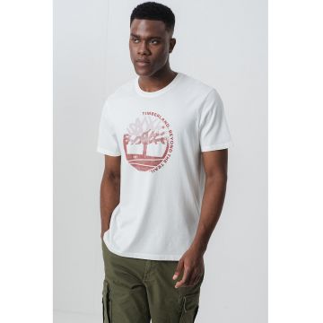 Tricou cu decolteu la baza gatului si logo