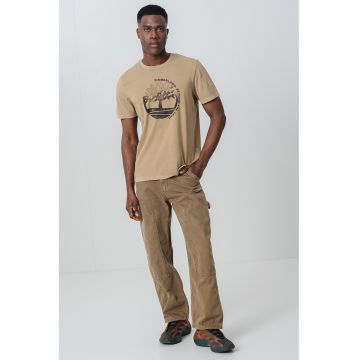 Tricou cu decolteu la baza gatului si logo
