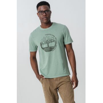Tricou cu decolteu la baza gatului si logo