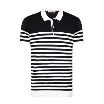 Tricou din amestec de bumbac cu guler polo