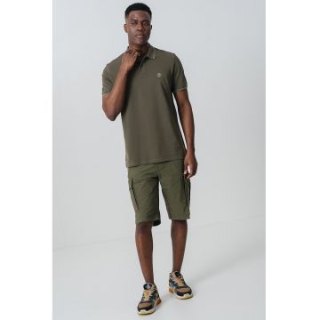 Tricou polo de bumbac cu aspect pique