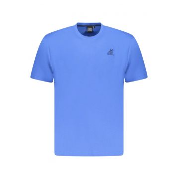 U.S. Grand POLO Tricou barbati simplu din bumbac cu logo brodat - albastru ocean