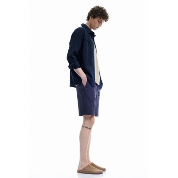 Pantaloni scurti cu model in dungi si snur de ajustare