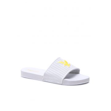 Papuci flip-flop barbati -  Textil - Alb