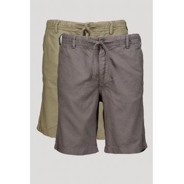 Set de pantaloni din amestec de in cu snur de ajustare in talie - 2 piese