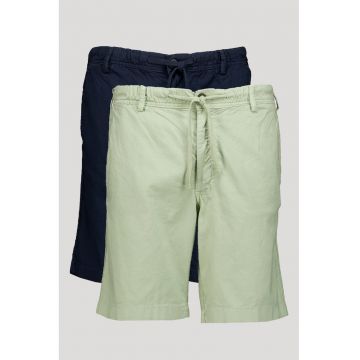 Set de pantaloni din amestec de in cu snur de ajustare in talie - 2 piese