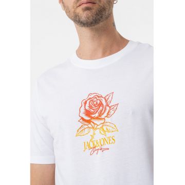 Tricou cu decolteu la baza gatului si logo