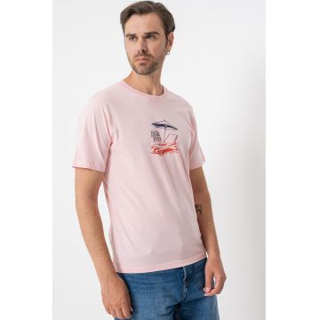 Tricou cu decolteu la baza gatului si logo