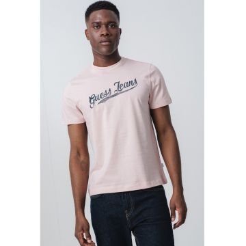Tricou de bumbac cu decolteu la baza gatului