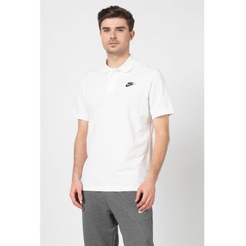 Tricou polo de bumbac pique Matchup - Alb