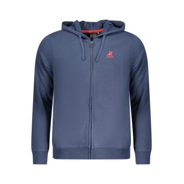 U.S. Grand POLO hanorac barbati cu fermoar si gluga  - logo brodat - cu buzunare - verde - Albastru inchis