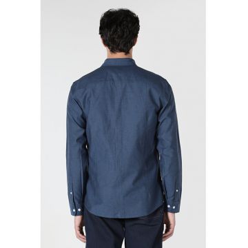 Camasa Cu Maneca Lunga De Barbati Albastru Marin Slim Fit Cl1048576 8683197623287