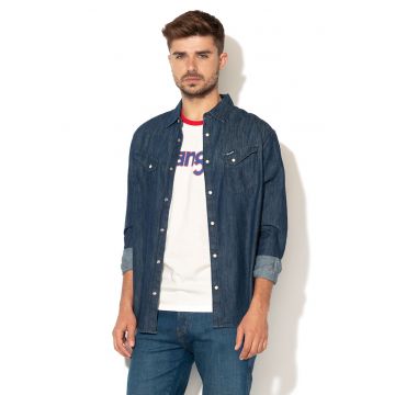 Camasa regular fit de chambray - Bleumarin