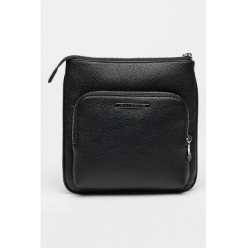 Geanta crossbody cu logo metalic