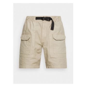 Pantaloni scurti barbati  bej - bumbac - pentru trekking - curea inclusa -