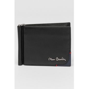 Portofel de piele cu clips pentru bacnote