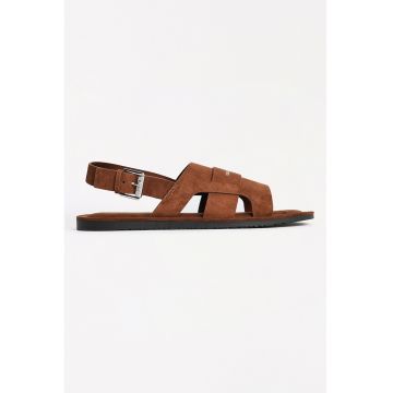 Sandale din piele cu imprimeu logo
