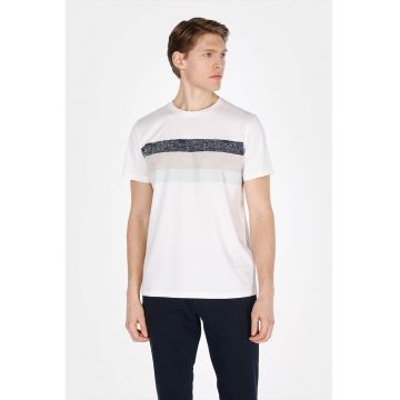 Tricou din bumbac cu decolteu la baza gatului CL1073843