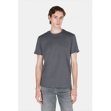 Tricou regular fit din bumbac cu decolteu la baza gatului