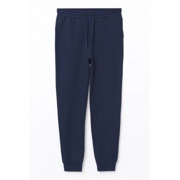 Pantaloni de trening din amestec de bumbac cu buzunare laterale