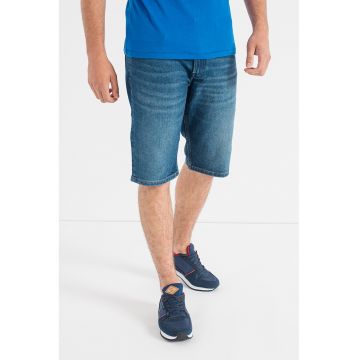 Pantaloni scurti de denim cu aspect decolorat