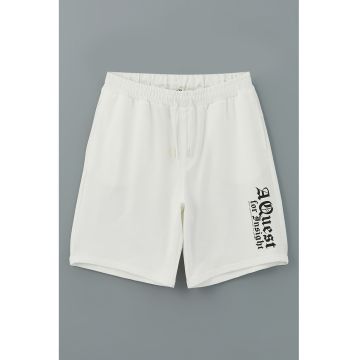 Pantaloni scurti relaxed fit cu imprimeu text