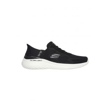 Pantofi sport slip-ins din plasa cu detalii logo Bounder 2.0 - Alb/Negru
