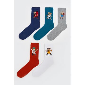 Set de sosete lungi cu model urs - 5 Perechi