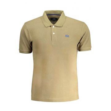 Tricou polo barbati - cu mini logo - Regular Fit - Bej -