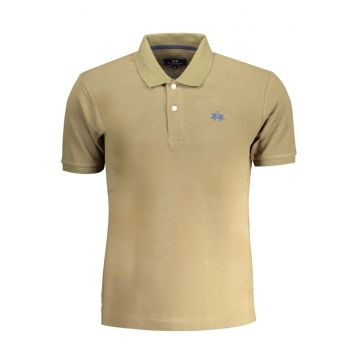 Tricou polo barbati - cu mini logo - Regular Fit - Bej -