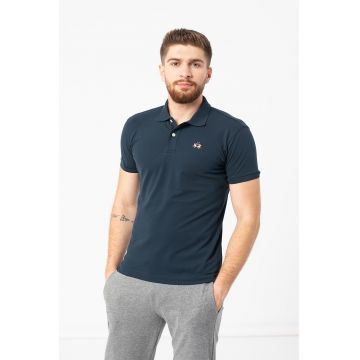 Tricou polo slim fit din material pique