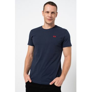 Tricou regular fit de bumbac cu logo brodat pe piept