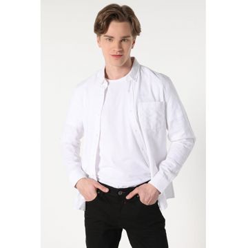 Camasa Cu Maneca Lunga De Barbati Alb Slim Fit