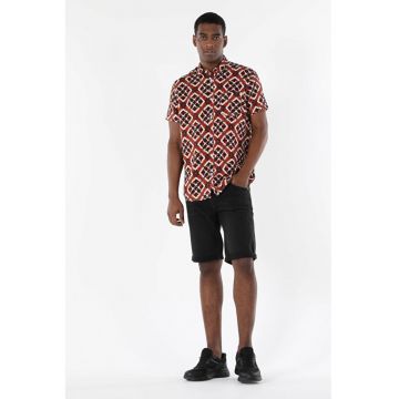Camasa Cu Maneca Scurta De Barbati Maro Regular Fit