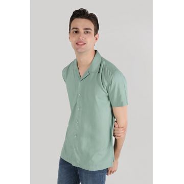Camasa Cu Maneca Scurta De Barbati Verde -Regular Fit