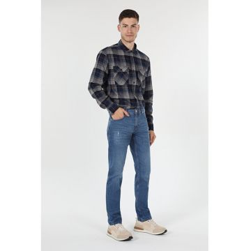 Pantaloni De Barbati Albastru Straight Fit 044 KARL -