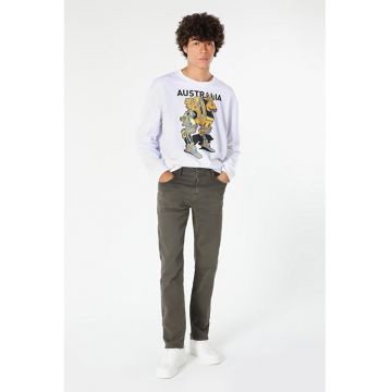 Pantaloni De Barbati Kaki Straight Fit
