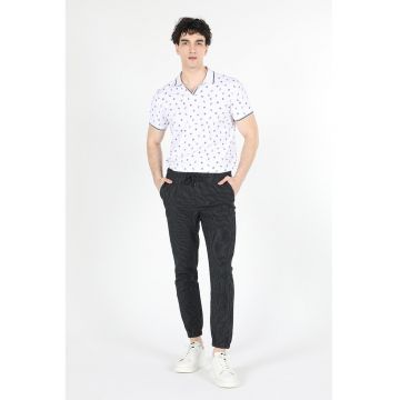 Pantaloni in dungi cu snur in talie