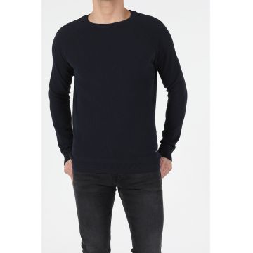 Pulover texturat cu maneci raglan