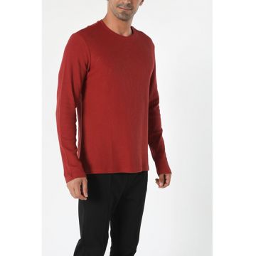 Tricou Cu Maneca Lunga De Barbati Maro Regular Fit Cl1055237 8682240893219