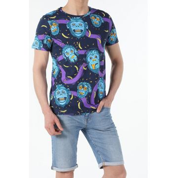 Tricou Cu Maneca Scurta De Barbati Albastru Marin Regular Fit Cl1053574 8682240666943