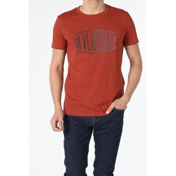 Tricou Cu Maneca Scurta De Barbati Maro Regular Fit Cl1055214 8682240845928