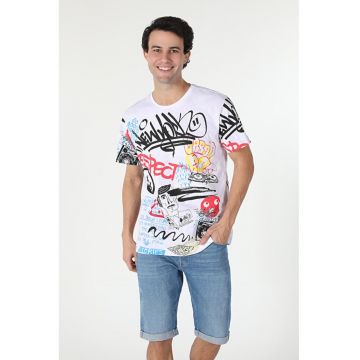 Tricou Cu Maneca Scurta De Barbati Multicolor Comfort Fit -