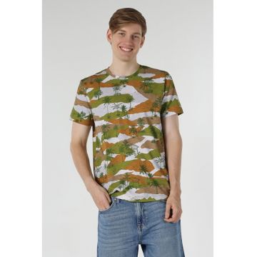Tricou Cu Maneca Scurta De Barbati Multicolor Regular Fit