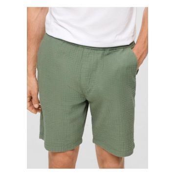Pantaloni scurti barbati - din bumbac - Regular fit - Verde