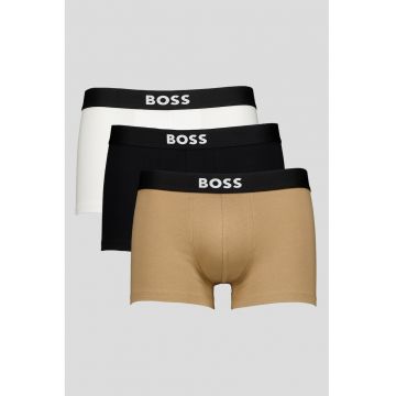 Set de boxeri ONE - 3 perechi - Alb/Negru/Maro taupe