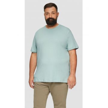 Tricou barbati big size cu decolteu la baza gatului si logo - din bumbac - Rosu